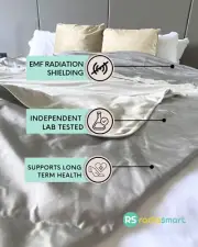 Radia Smart ® Grey Mega Size Bed Blanket |EMF Protection, RF Shield, 5G, Faraday