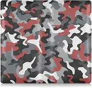 Amooorous Camouflage Grey Red Black Art Leather Car Registration and Insurance Card Holder Essential Wallet Case for Cards, Essential Document, Driver License Vehicle Paperwork
