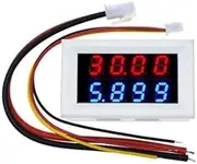 DC 200V 100V 10A LCD Digital Ammeter Voltmeter Voltage Current Meter Tester Adjustable Panel Volt AMP Detector Watt Power Meter (4bit red Blue-1)
