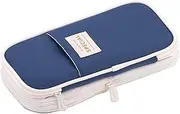Large Capacity Pencil Case, Colourful Pencil Pouch Zipper Big Pencil Box Organizer School Supplies for Girls Boy Pencil Case for College Office Travel Holder Box Navy Blue Pen Case（Navy Blue）