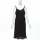 [二手] rare CHANEL 98A Karl Lagerfeld Runway Vintage black CC logo lace cami skirt set FR40 L