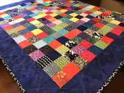 Handmade Batik Patchwork Quilt, 43" x 48", Crib Quilt, Lap, Sofa Throw