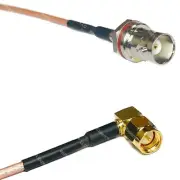 RG316 BNC FEMALE SM BULKHEAD to SMA MALE ANGLE Coax RF Cable USA-Ship