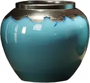Chinese vase Floor vase Blue New Chinese Ceramic Large Vase Home Restaurant Coffee Table Office Desktop Decoration Retro Vase 9.84/12.99 Inches (Size : B) (Size : A)