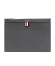 Thom Browne Pebbled Tablet Clutch Bag One size dark gray