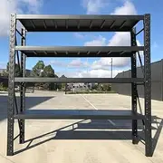 1.5M Heavy Duty Garage Shelving Warehouse Rack | Industrial Racking Storage Shelf | Long Span Shelves | Loading Capacity 800kg (Matt Black, 240Hx150Lx60D)