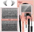 Higu Clace DIY Lash Extension Kit, 320Pcs Lash Clusters Kit, with Lash Bond a...