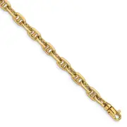 Solid 14K Yellow Gold 8.5 inch 5.1mm Hand Polished Fancy Link with Lobster Clasp Bracelet
