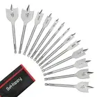 13 Piece Spade Drill Bit Set, Wood Drill Bit Set, Paddle Flat Bit Sets for Woodw