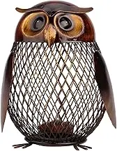Piggy Bank for Adults, Owl Shaped Metal Coin Box, Coin Money Bank, Handwork Handicrafts Ornament
