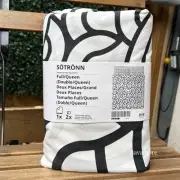NEW IKEA SÖTRÖNN Duvet Cover Set – Full/Queen – Modern Black & White Pattern
