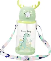 Didiseaon Antler Straw Cup Drinking Bottle for Outdoor Use Cute Design Easy to Clean Portable Water Cup for Bottle for Travel