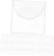 Angoily 50pcs Clear Coin Holders for Collectors Transparent PVC Coin Storage Sleeves with Pocket Design Jewelry Badges and More for Home School and Businesses