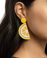 Paparazzi*Lemon Leader* Yellow Earring