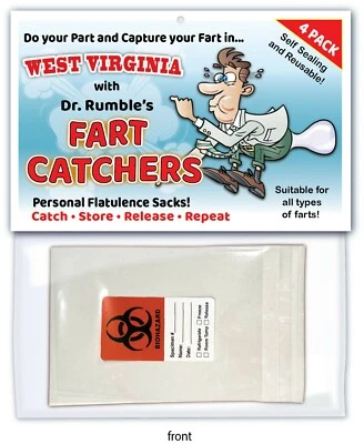 WEST VIRGINIA FART CATCHERS - Butt Bags - Joke Funny Prank Birthday Present Gift