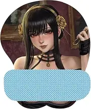 JWZPILLOW Spy Family Yor Forger Japanese Anime Figure 3D Mouse Pad with Wrist Rest Support Soft Silicone Oppai Computer Mousepads for Office (Version 1)