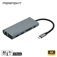 在飛比找PChome24h購物優惠-PERFEKT USB 3.2 Gen2 USB-C 9口 