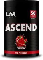 UM Sports Ascend Pre-Workout with Alpha GPC, Beta Alanine and Sustained Release Caffeine for Electric Energy, Focus and Pump - Preworkout Supplement Drink Men Women (Watermelon Wonder, 50 Serve)