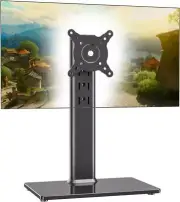 Single Monitor Desk Stand Free-Standing Desk Mount Arm Riser for 13" to 32"