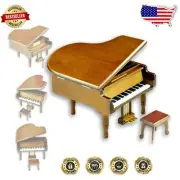 Compact Birch Wood Grand Piano Music Box Playing Famous Love Tune - Gift Ready