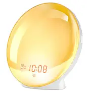 Wake Up Light Alarm Clock with Sunrise/Sunset Simulation Dual Alarms FM Radio Ni