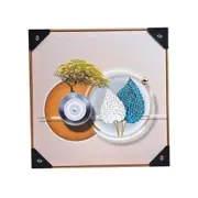 Home Decor Portrait Canvas Wall Art Modern Abstract Feather Oil Painting Picture Frame 62*62 cm