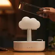 Rain Cloud Humidifier 200ML Essential Oils Diffuser with Water and Colorful Night Light Mushroom Hu white