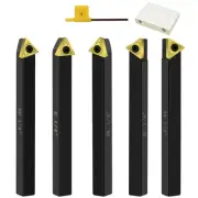 Metal Lathe Cutting Tools,5pcs 1/4'' Shank Indexable Carbide Lathe Turning To...
