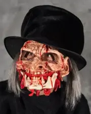 Halloween Professional Scary UNDERTAKEN-UNDERTAKER Mask w/Hat & Hair - **SALE**