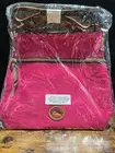 Pink/Hot Pink Dooney & Bourke Nylon Double Zip Crossbody Shoulder Bag Purse New