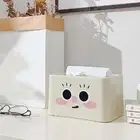 Plastic Cartoon Tissue Box Beige Tissue Storage Container Napkin Box for Home