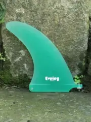 7.25" Classic Center Fin, green Pro Glass with a machined finish.