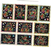 ERINGOGO 10pcs Scratch Painting for Hand Painted DIY Graffiti Cards Safe Paper Material for Doodles Notes Sketching Creative Crafts for Travel Inspiration
