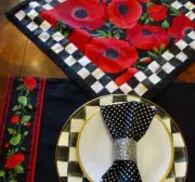 BLACK CHECK COLLECTION: "Red Poppy": coordinate w/MACKENZIE Courtly Check