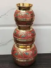 jewellary hub Designer Pure Brass Lota | Pitcher | Pooja Kalash for Home Decor Mandir combo set 3 pcs 200, 300 & 500 ml