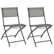 Folding Outdoor Chairs 2 pcs Steel and Textilene vidaXL