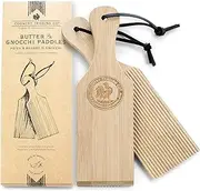 Gnocchi Boards and Wooden Butter Paddles to Easily Create Authentic Homemade Pasta and Butter Without Sticking - Set of 2 Makers - 24 cm