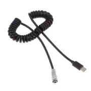USB-C 3.1 to 2pin Power Coiled Cable for Blackmagic BMPCC 4K 6K PRO PD PowerBank