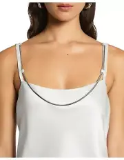 BNWT Sass & Bide Vague Love Cami Size 12 RRP $220 Luxe/Designer Silver Metallic