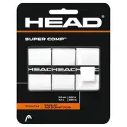 Head Super Comp Racquet Overgrip - Tennis Racket Grip Tape - White (3-Pack)