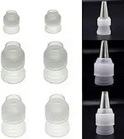 Tumtanm 6 Pack Piping Nozzles Coupler, Couplers Adaptor Cake Decorating Tools, 3 Size Couplers for Icing Nozzles