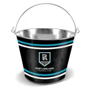 Port Adelaide Power AFL Galvanised Tin Ice Bucket with Handle
