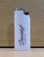 DAVIDOFF CIGARETTES LIMITED EDITION MINI WHITE METAL LIGHTER CASE WITH LIGHTER