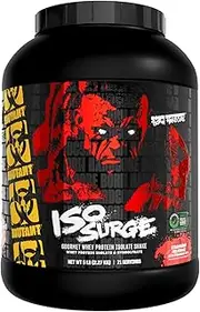Mutant ISO Surge Whey Protein Powder Acts FAST to Help Recover, Build Muscle, Bulk and Strength, Uses Only Ingredients, 5 lb - Strawberry Milkshake