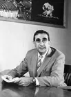 Nuclear Physicist Edward Teller Sitting Historic Old Photo