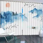 Bird Pine Nice Lake 3D Curtain Blockout Photo Printing Curtains Drape Fabric