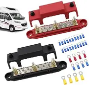 Positive and Negative Bus Bar,48V DC 150A Battery Busbar Terminal Block Set - Stable Current Electrical Supplies for Solar Wiring Automotive Boat RV Applications