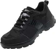 [JiuQing] Men's Steel Toe Shoes Safety Work Shoes Non-Slip Lightweight Industrial Sneaker
