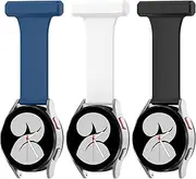 Silicone Nurse Watch Fob with Pin-On Brooch Compatible with Samsung Galaxy Watch 4 Watch Band for Nurse Doctors Healthcare Paramedics Replacement Bands for Galaxy Watch 4/Watch 4 Classic Nurse Band