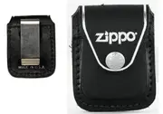Zippo Pouch - Black Leather with Clip